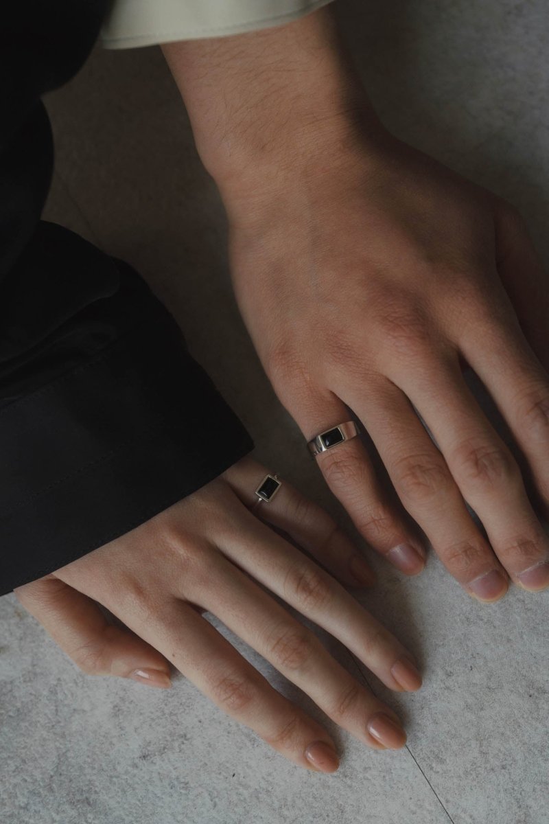 pair stone pinkie ring/silver925 - KNUTH MARF