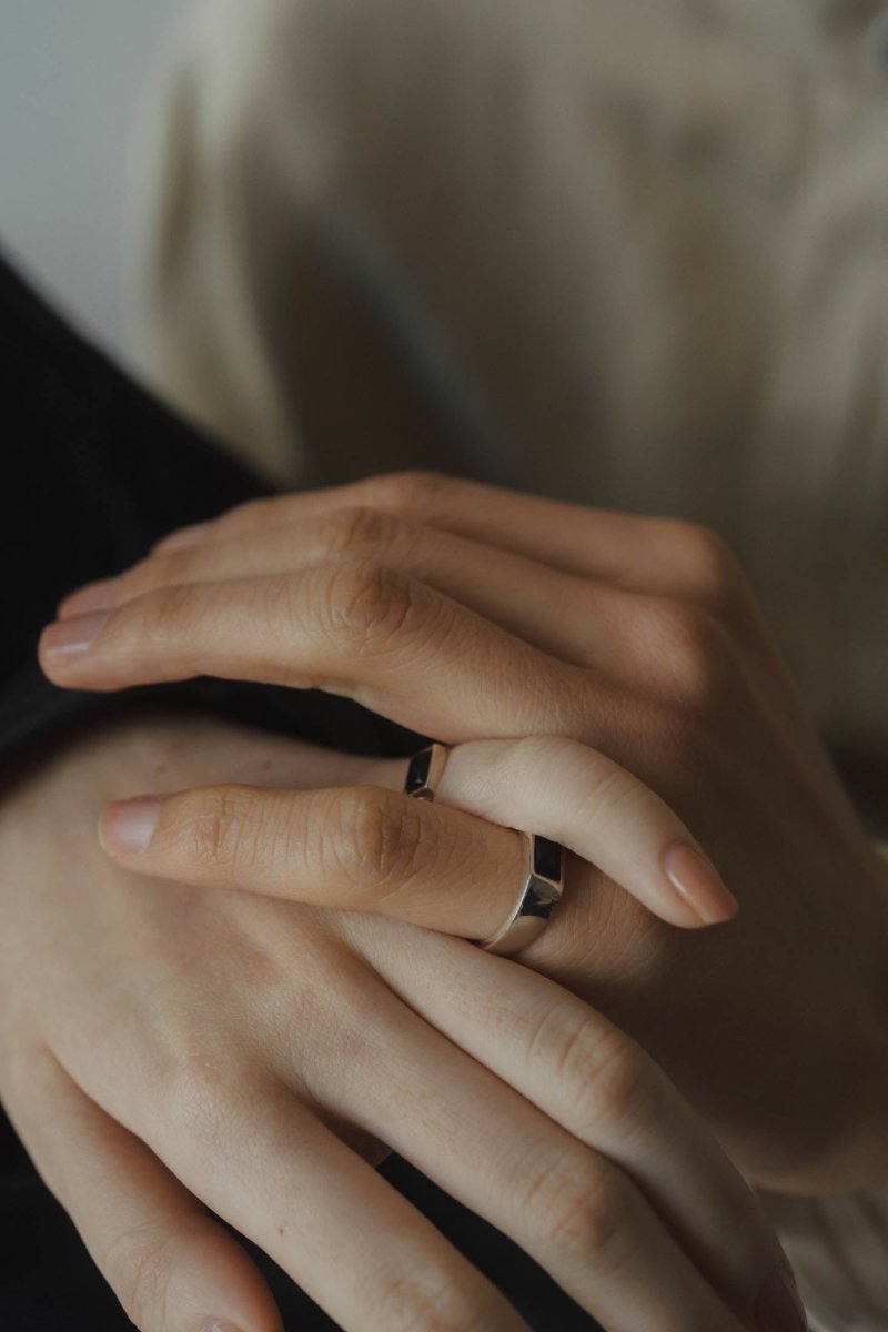 pair stone pinkie ring/silver925 - KNUTH MARF