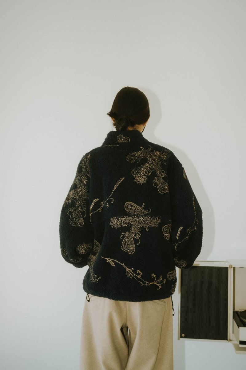 paisley pattern fleece(unisex)/navy - KNUTH MARF