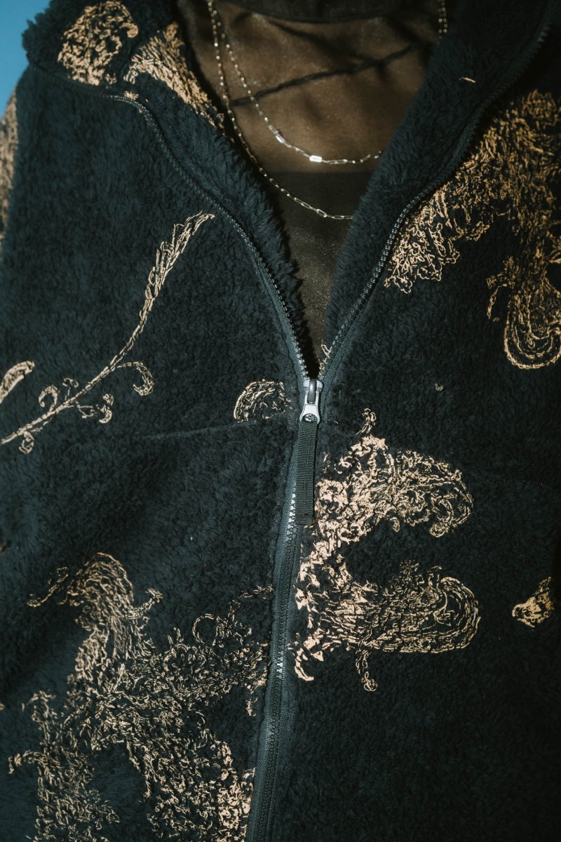 paisley pattern fleece(unisex)/navy - KNUTH MARF