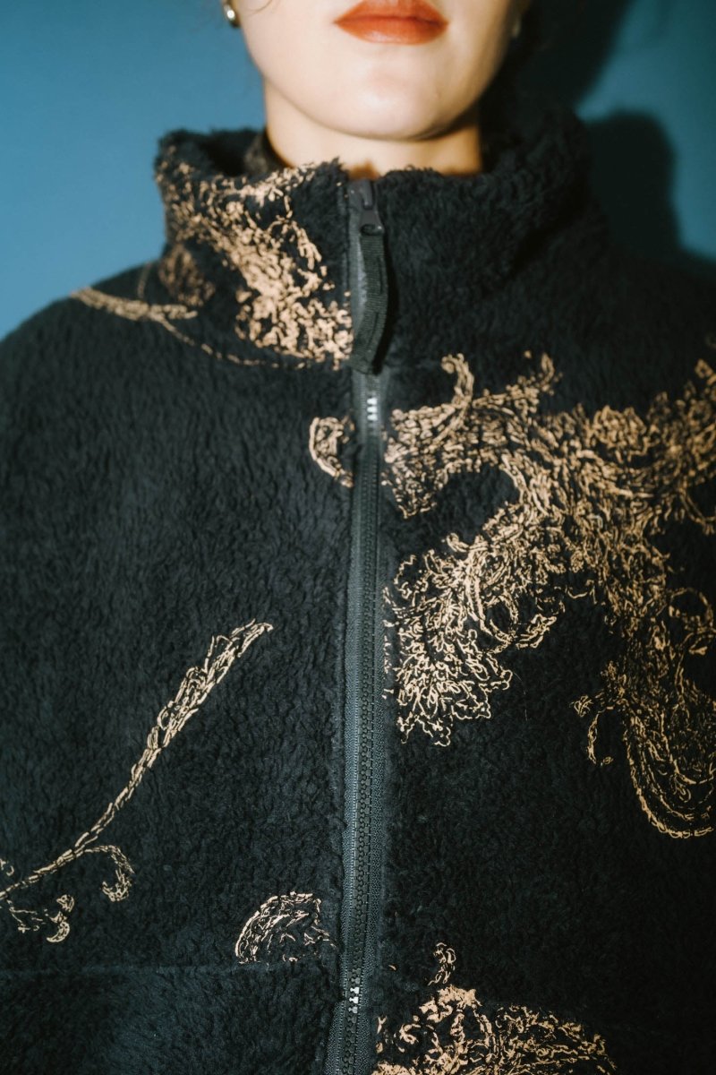 paisley pattern fleece(unisex)/navy - KNUTH MARF