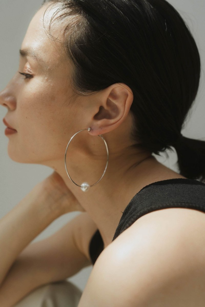 pearl hoop earrings - KNUTH MARF