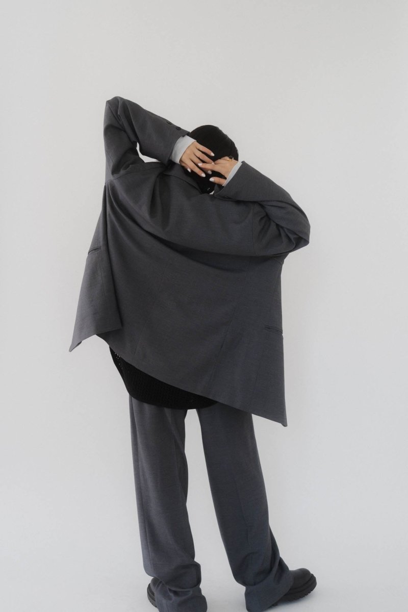 relax tailored jacket(unisex)/darkgray - KNUTH MARF