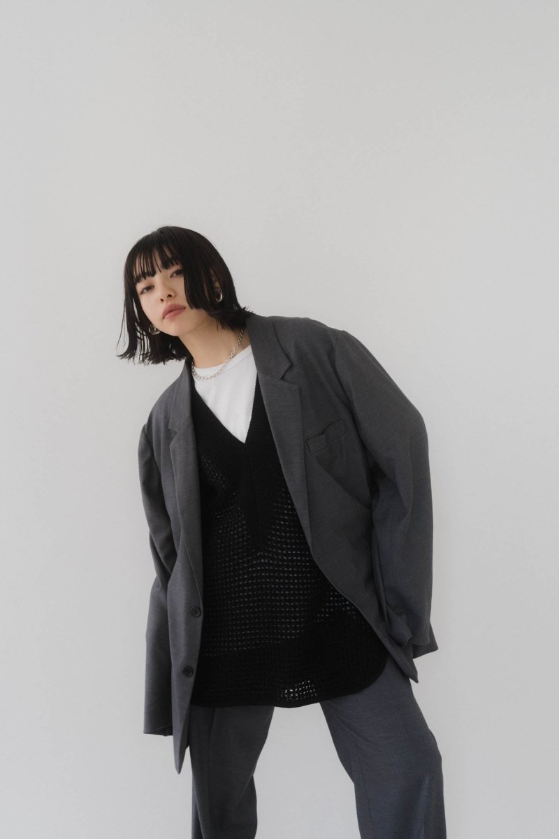 relax tailored jacket(unisex)/darkgray - KNUTH MARF
