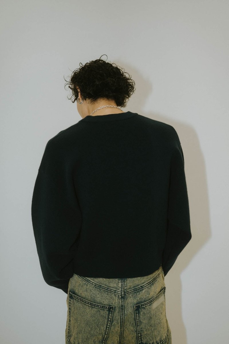 -RESTOCK- silicon label crew neck knit(unisex)/navy(M) , Pink(S,M) , greem(M) - KNUTH MARF