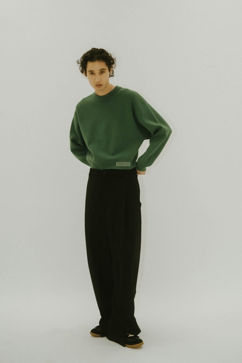 -RESTOCK- silicon label crew neck knit(unisex)/navy(M) , Pink(S,M) , greem(M) - KNUTH MARF