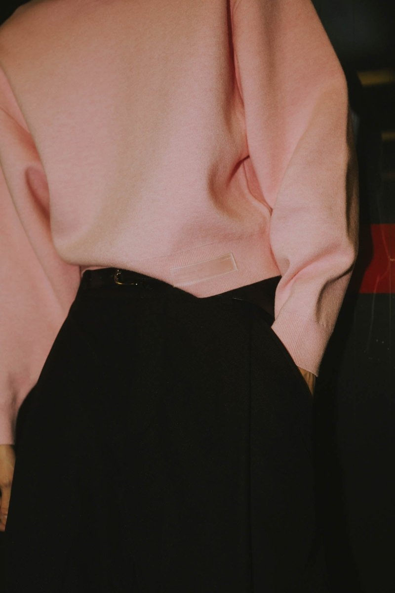 -RESTOCK- silicon label crew neck knit(unisex)/navy(M) , Pink(S,M) , greem(M) - KNUTH MARF