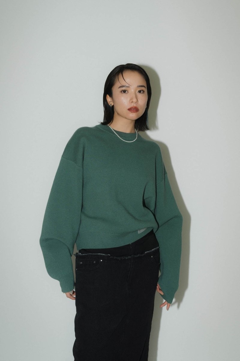 -RESTOCK- silicon label crew neck knit(unisex)/navy(M) , Pink(S,M) , greem(M) - KNUTH MARF