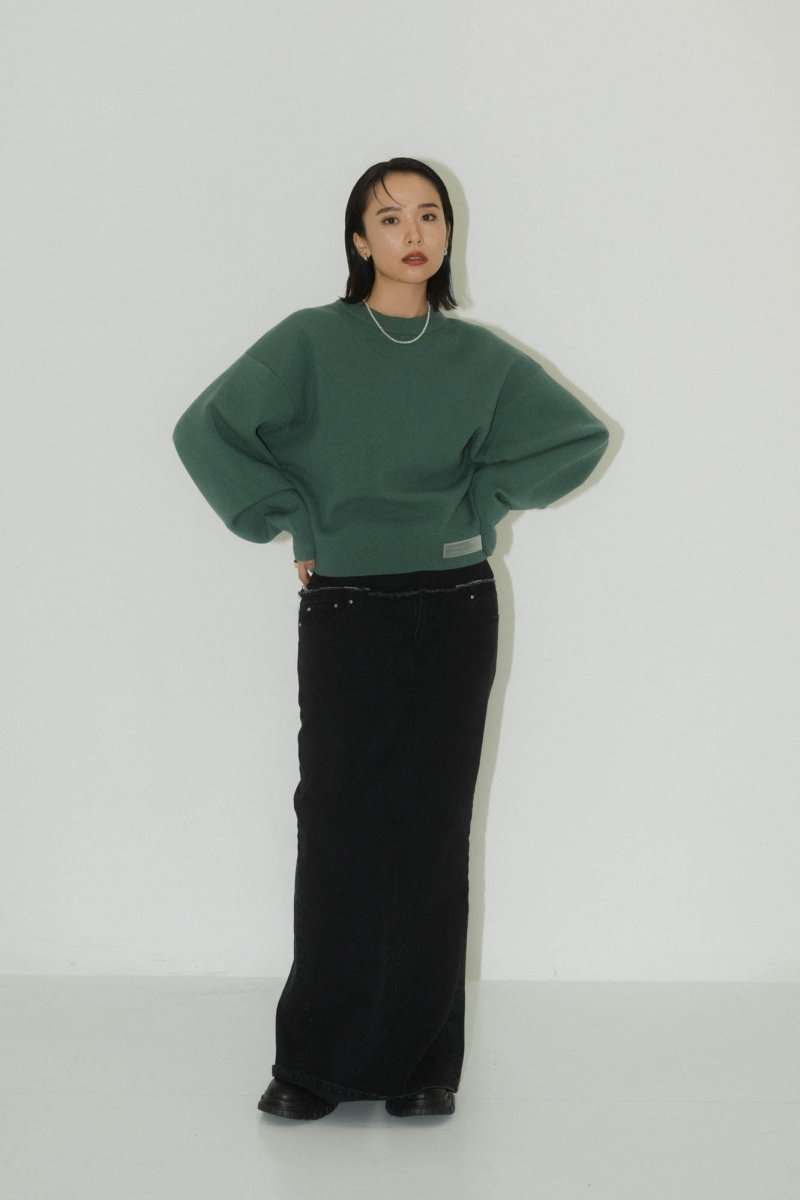 -RESTOCK- silicon label crew neck knit(unisex)/navy(M) , Pink(S,M) , greem(M) - KNUTH MARF