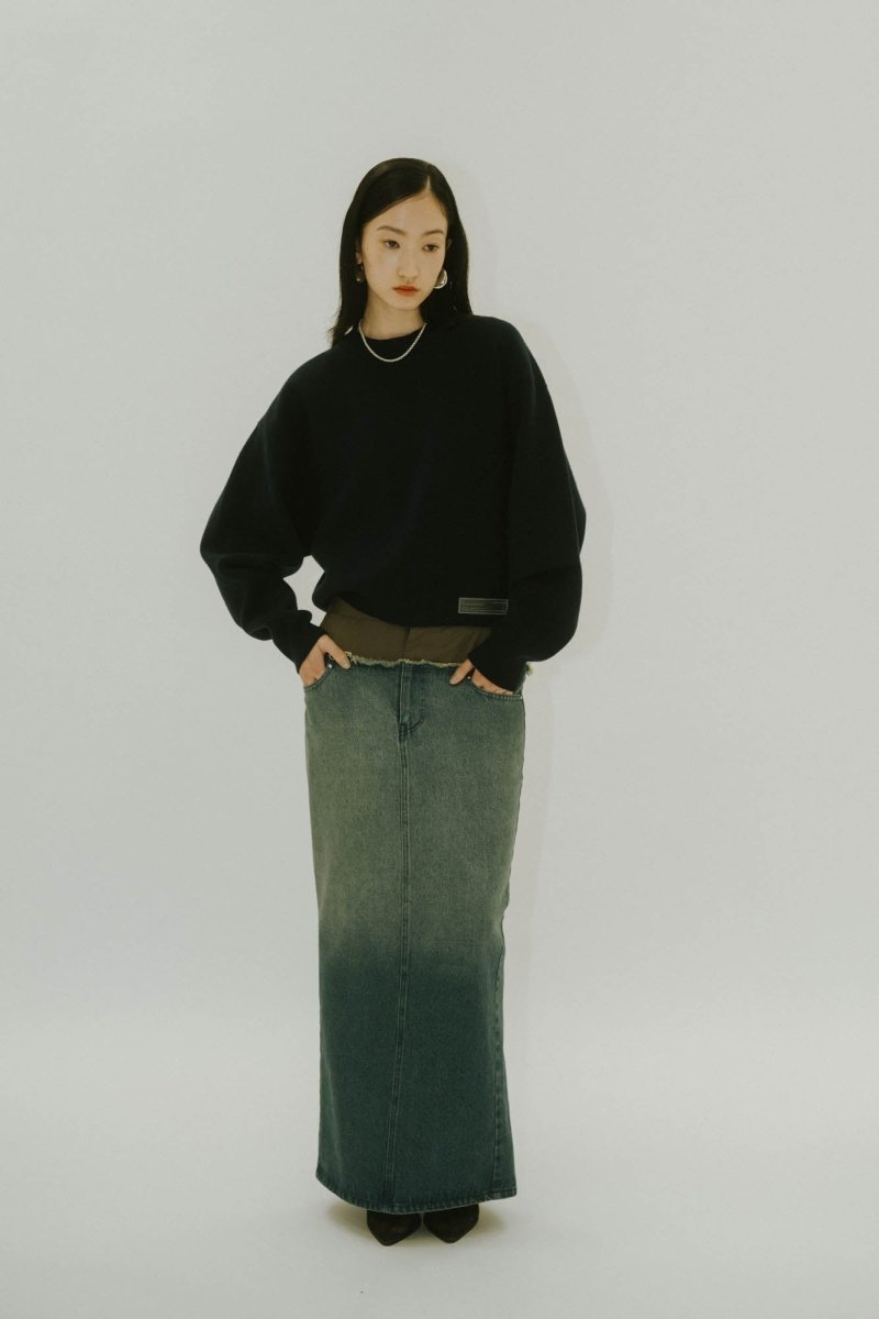 -RESTOCK- silicon label crew neck knit(unisex)/navy(M) , Pink(S,M) , greem(M) - KNUTH MARF