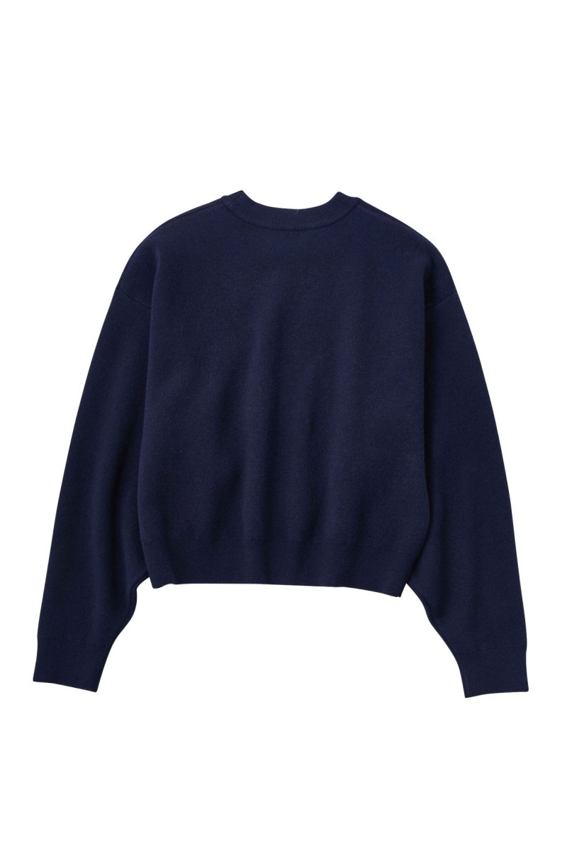 -RESTOCK- silicon label crew neck knit(unisex)/navy(M) , Pink(S,M) , greem(M) - KNUTH MARF