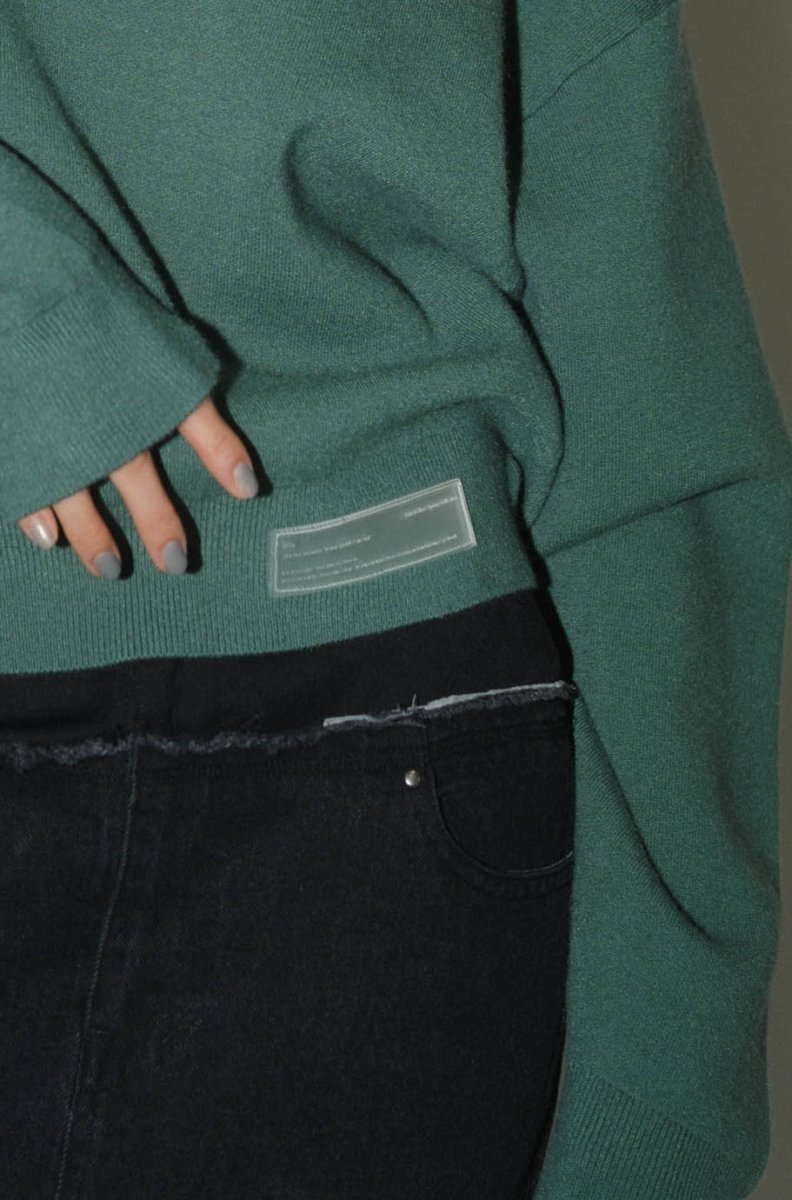 -RESTOCK- silicon label crew neck knit(unisex)/navy(M) , Pink(S,M) , greem(M) - KNUTH MARF