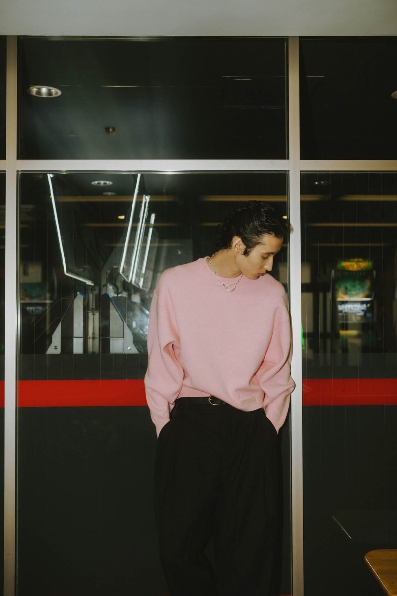 -RESTOCK- silicon label crew neck knit(unisex)/navy(M) , Pink(S,M) , greem(M) - KNUTH MARF