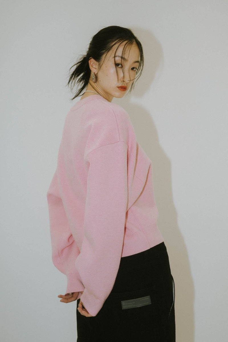 -RESTOCK- silicon label crew neck knit(unisex)/navy(M) , Pink(S,M) , greem(M) - KNUTH MARF