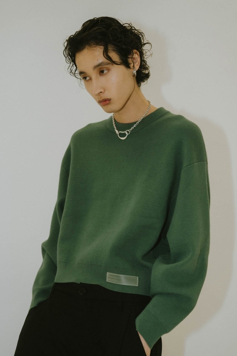 -RESTOCK- silicon label crew neck knit(unisex)/navy(M) , Pink(S,M) , greem(M) - KNUTH MARF