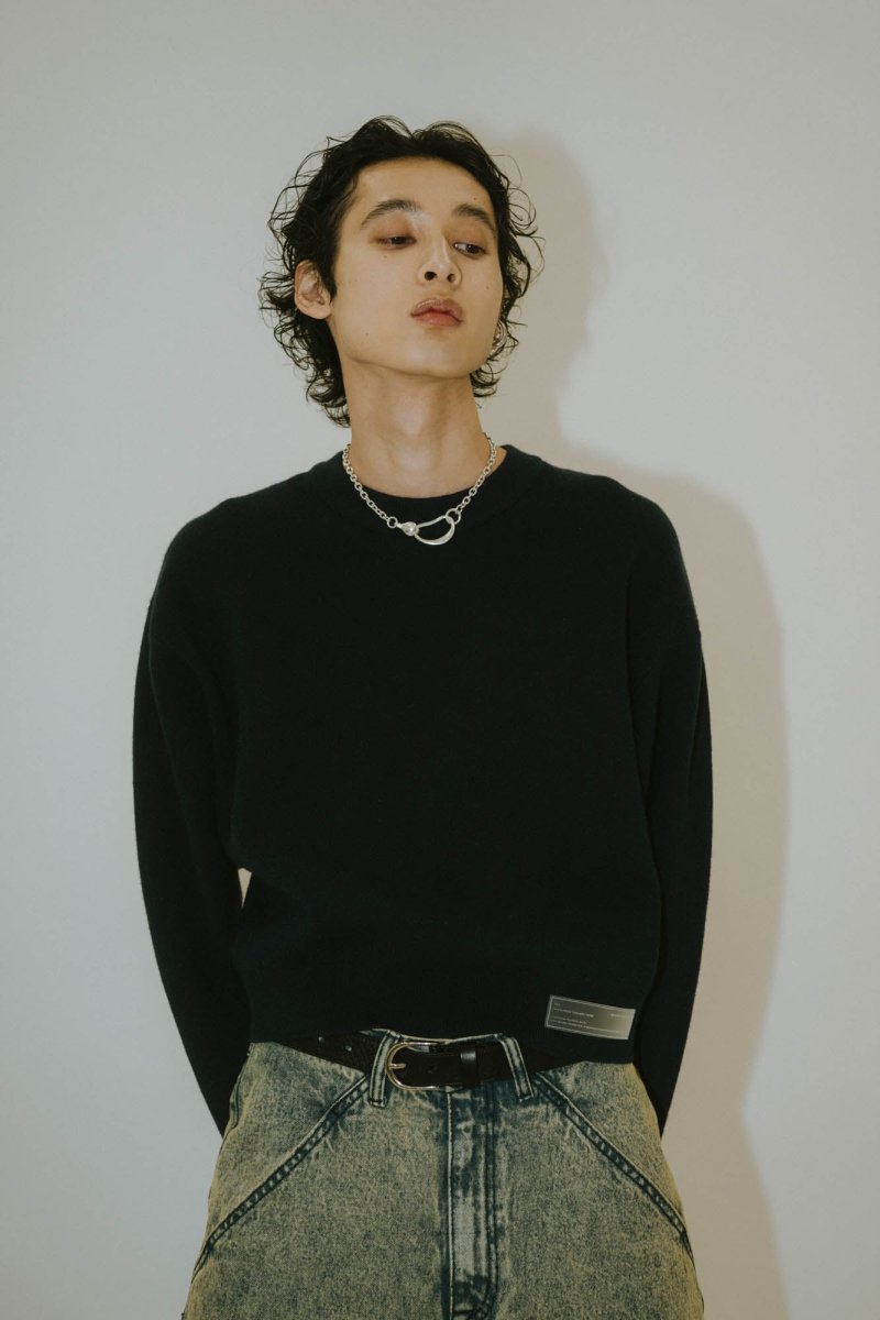 -RESTOCK- silicon label crew neck knit(unisex)/navy(M) , Pink(S,M) , greem(M) - KNUTH MARF