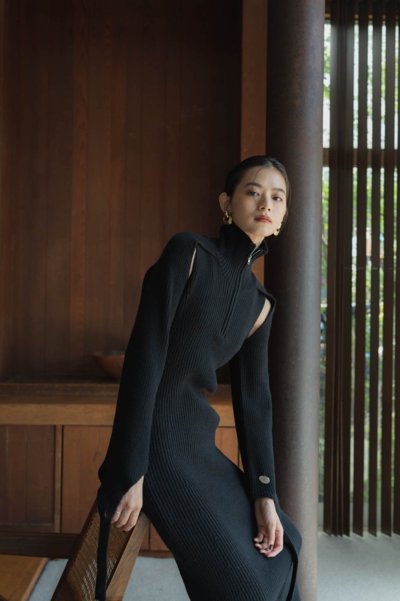 rib knit one piece/2color - KNUTH MARF