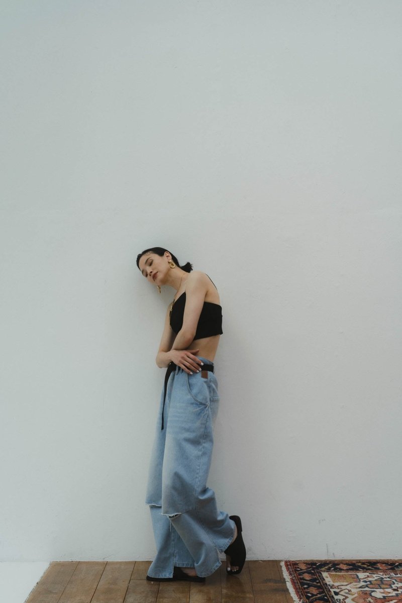 ripped buggy denim pants/2color - KNUTH MARF