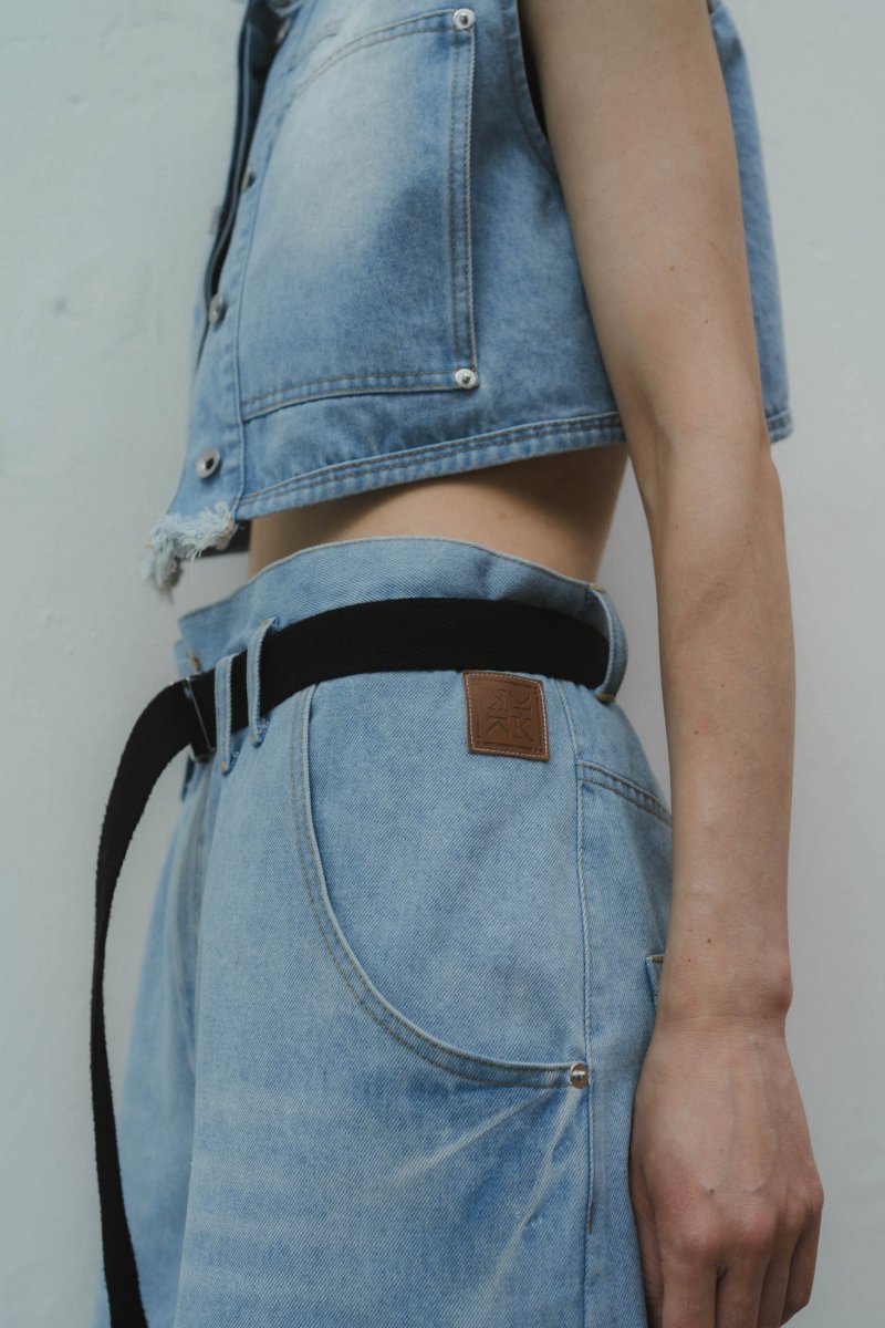 ripped buggy denim pants/2color - KNUTH MARF