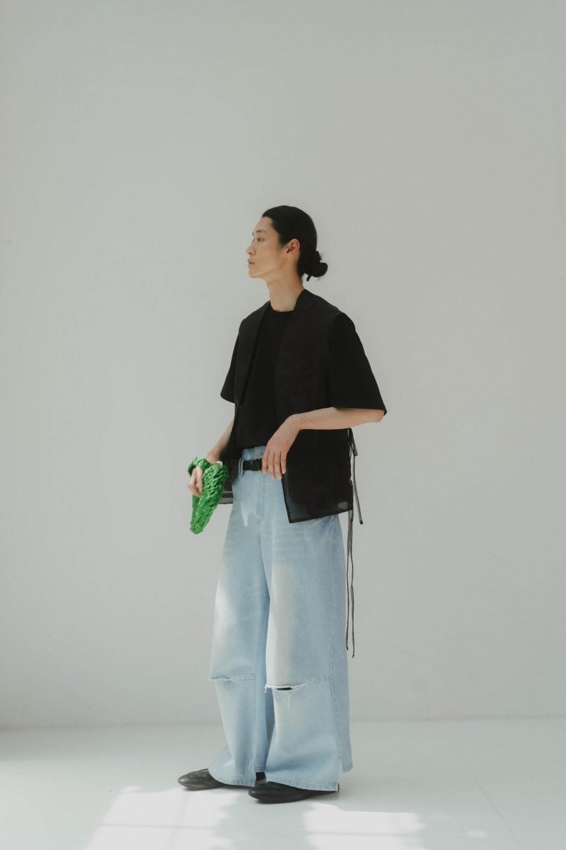 ripped buggy denim pants/2color - KNUTH MARF