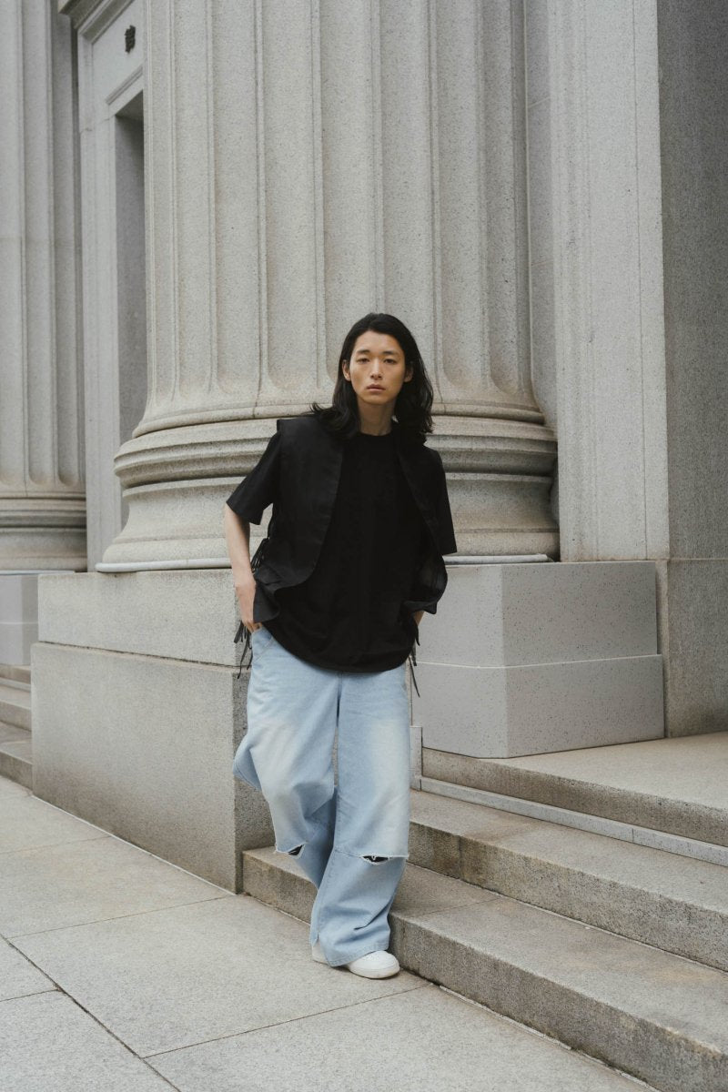 ripped buggy denim pants/2color - KNUTH MARF