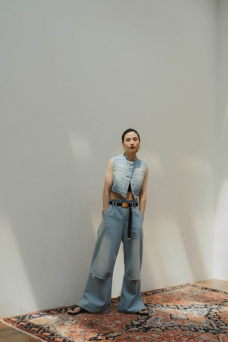 ripped buggy denim pants/2color - KNUTH MARF