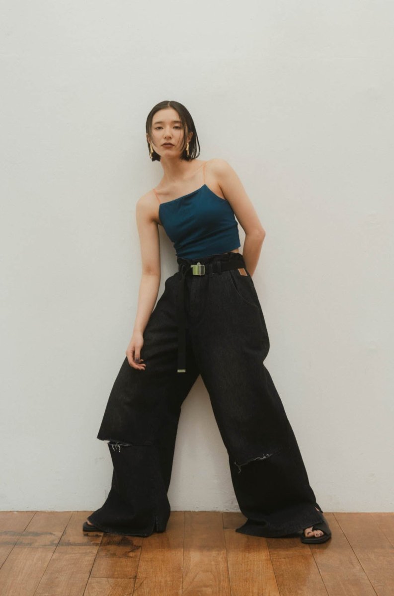 ripped buggy denim pants/2color - KNUTH MARF