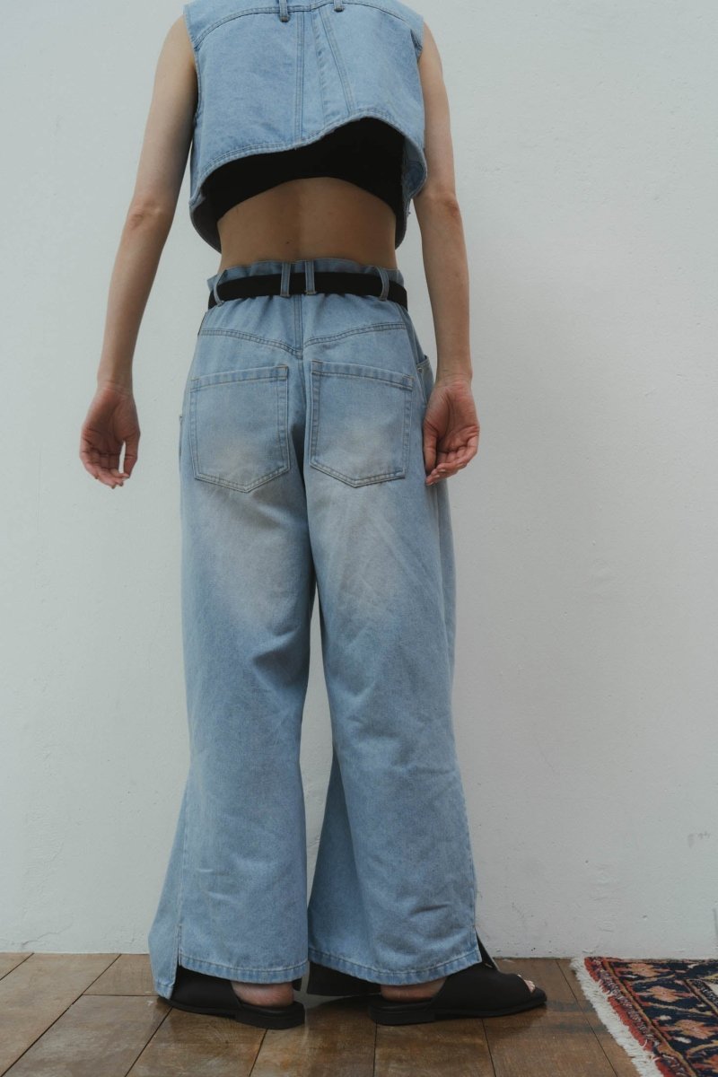 ripped buggy denim pants/2color - KNUTH MARF