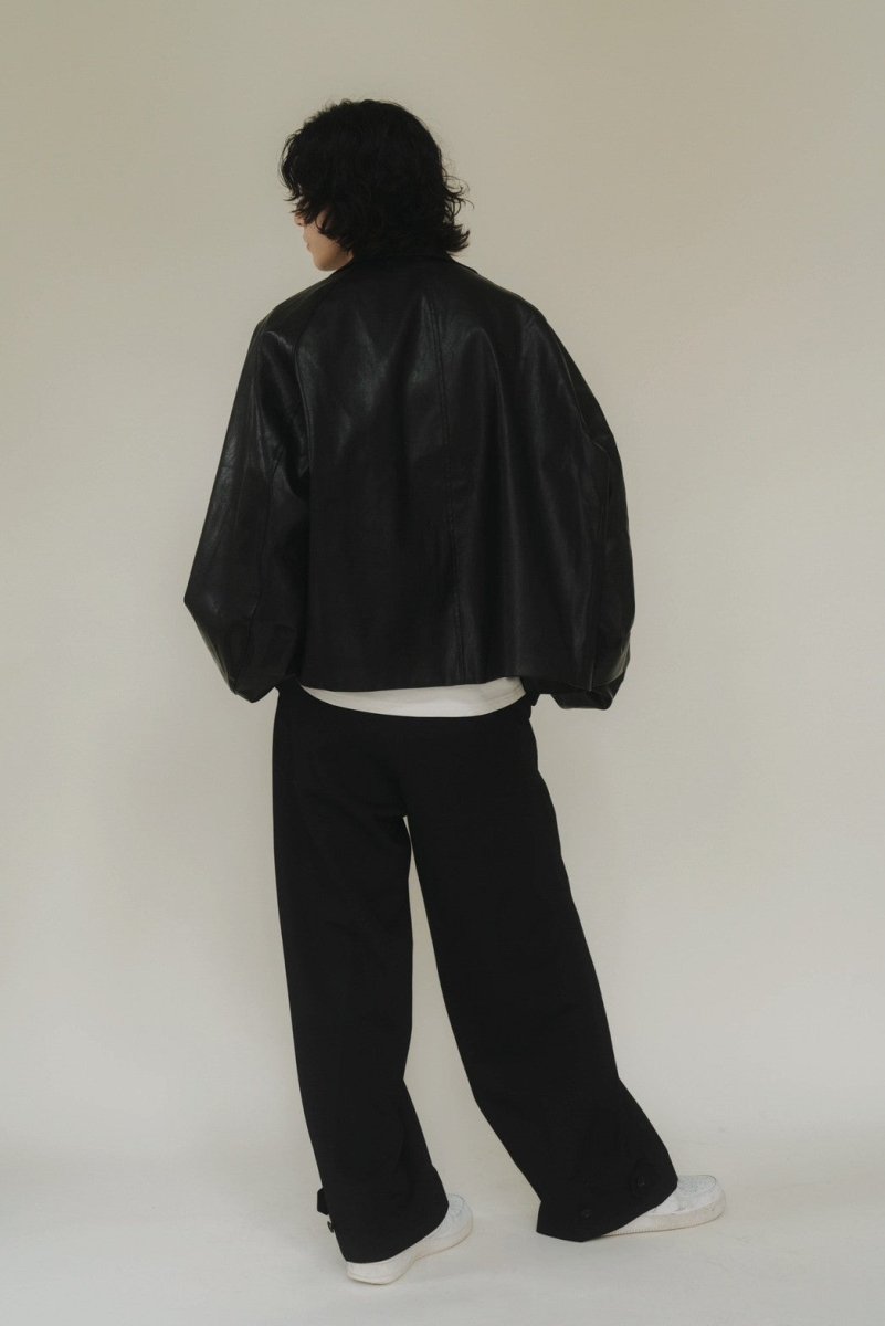round sleeve flight jacket(unisex)/leather - KNUTH MARF