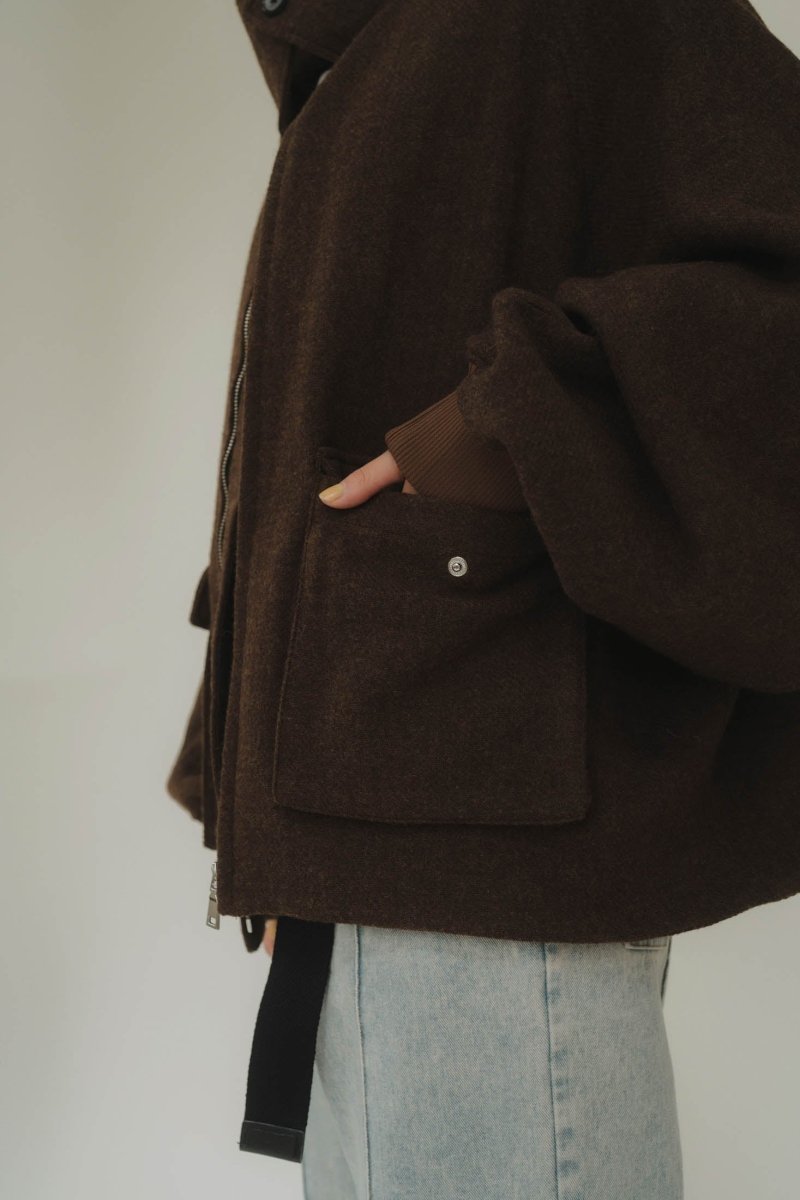 round sleeve flight jacket(unisex)/mixbrown - KNUTH MARF