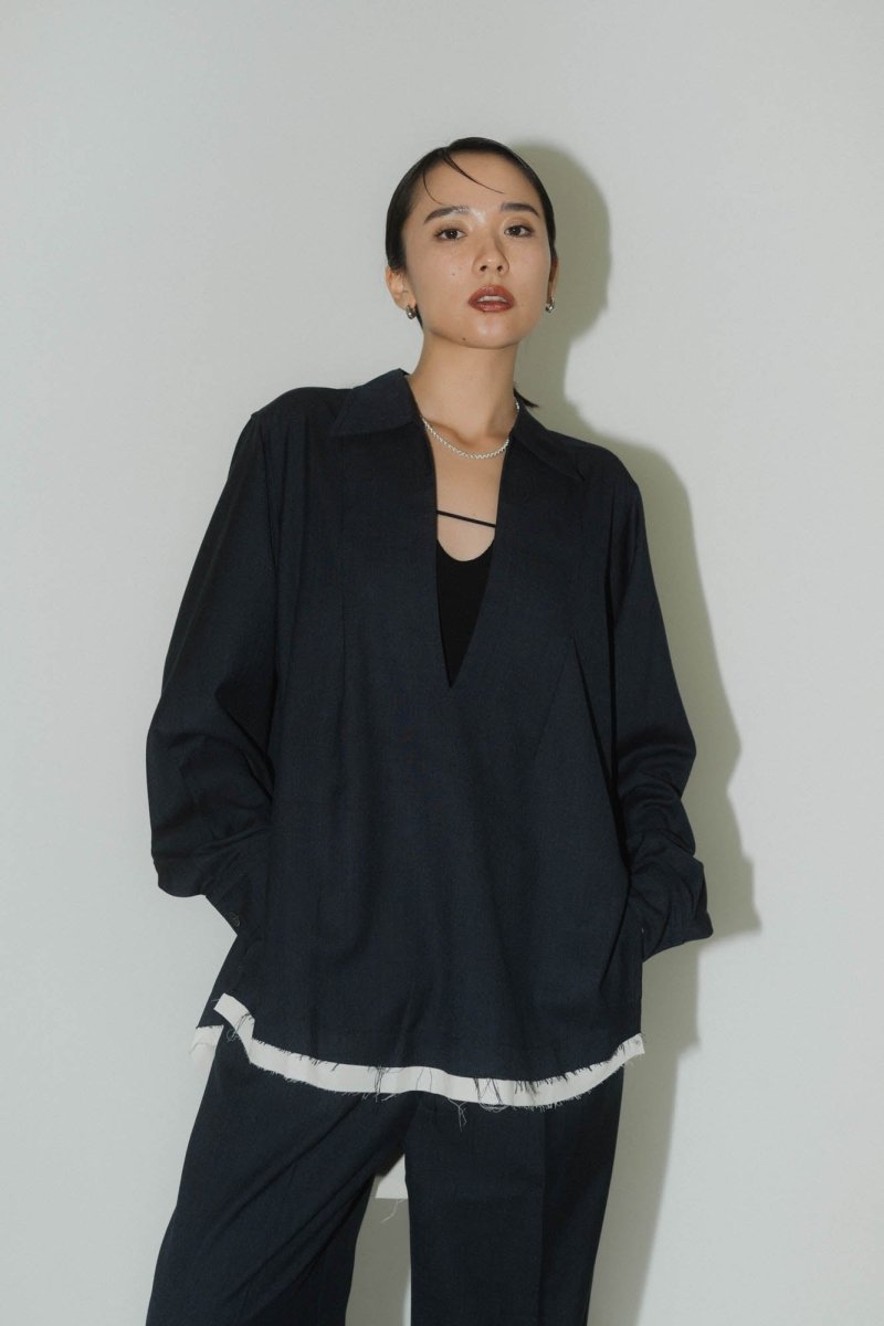 row edge over shirt(unisex)/2color - KNUTH MARF