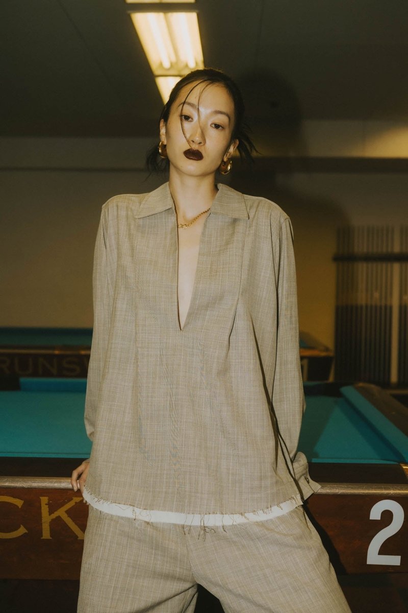 row edge over shirt(unisex)/2color - KNUTH MARF