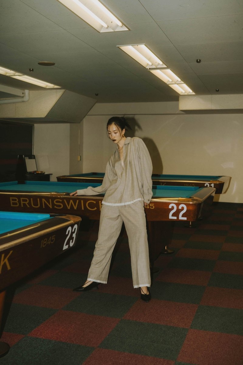 row edge pants(unisex)/2color - KNUTH MARF