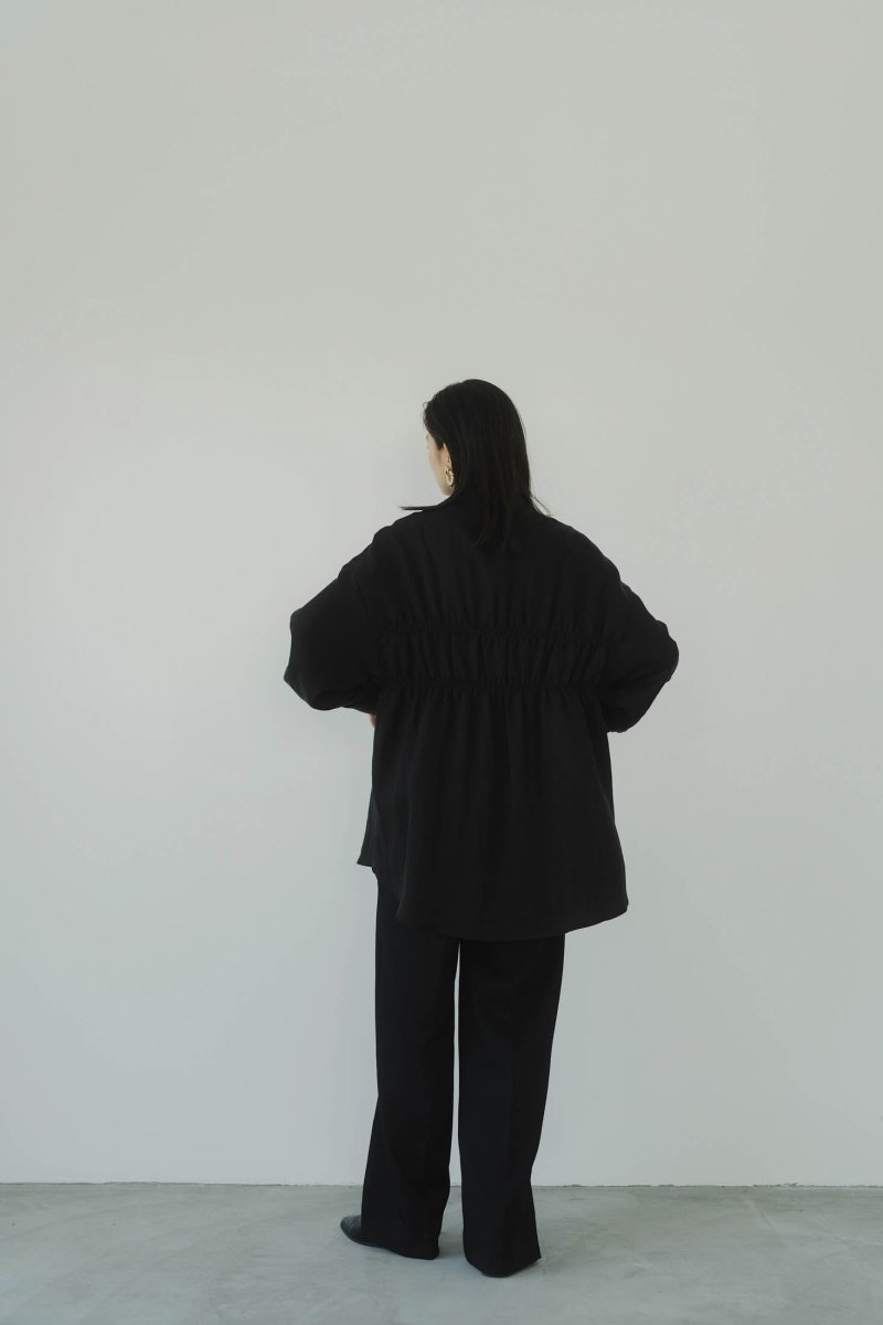 shirring shirt/black - KNUTH MARF