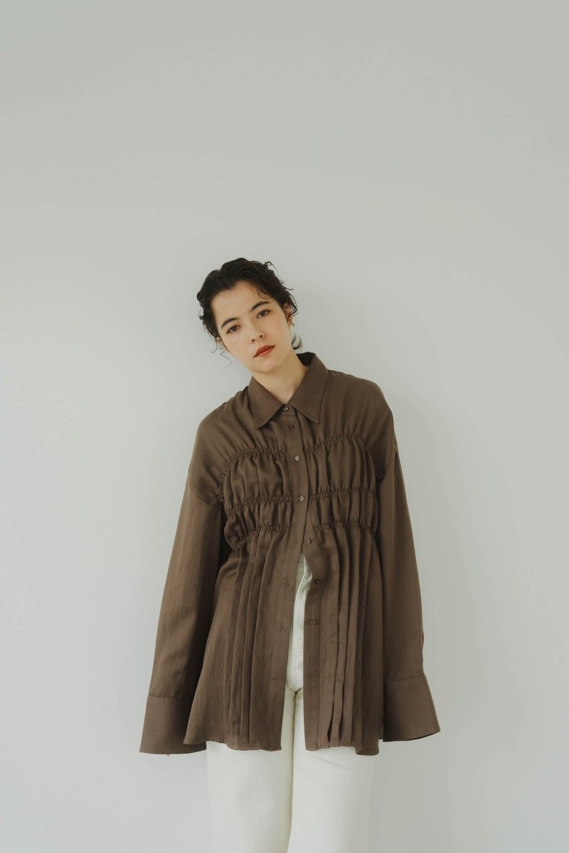 shirring shirt/brown - KNUTH MARF