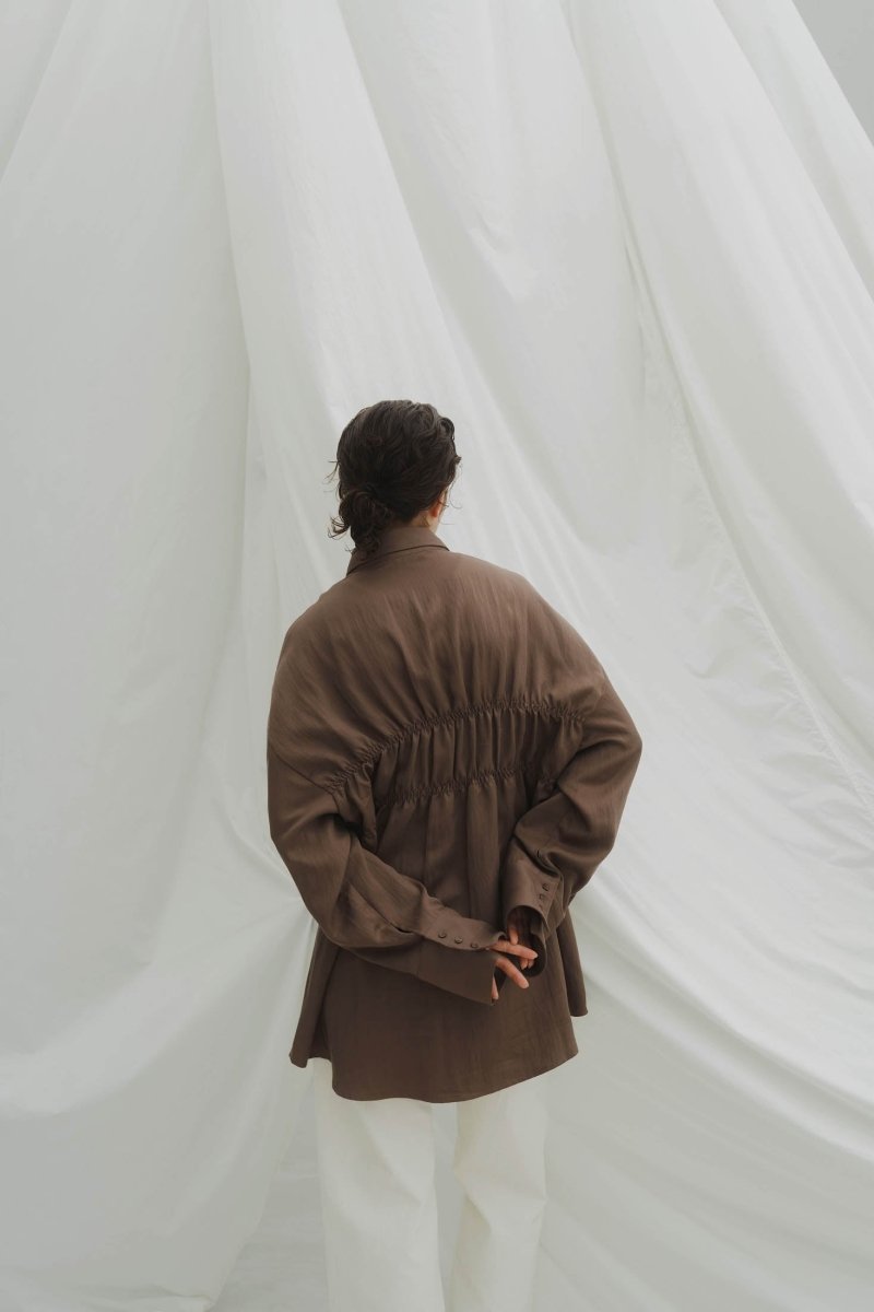 shirring shirt/brown - KNUTH MARF