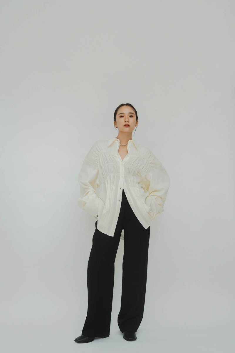 shirring shirt/white - KNUTH MARF
