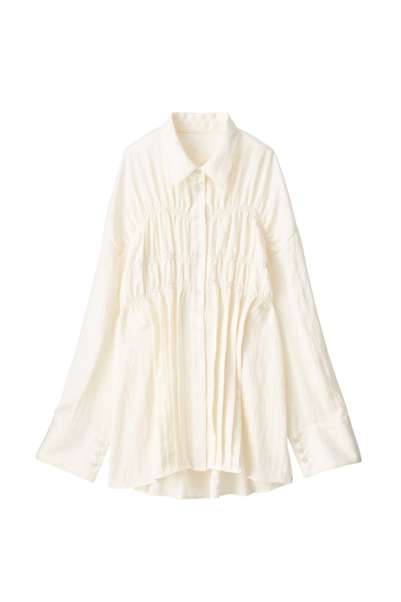 shirring shirt/white - KNUTH MARF