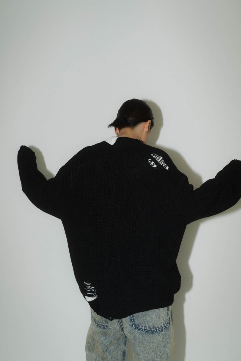 shirt docking damage cardigan(unisex)/2color - KNUTH MARF