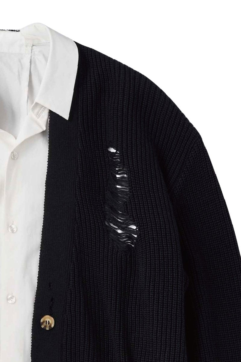 shirt docking damage cardigan(unisex)/2color - KNUTH MARF