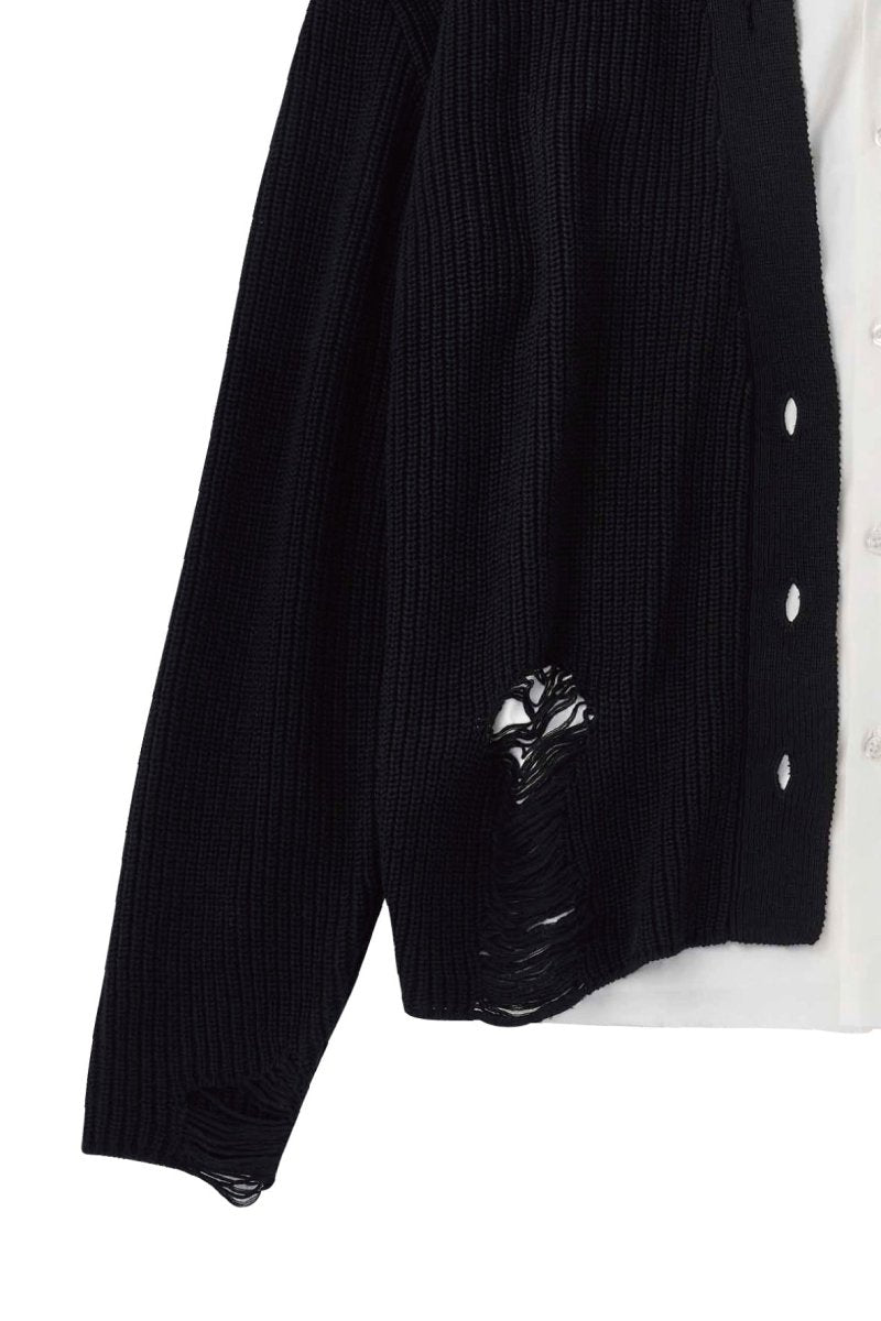shirt docking damage cardigan(unisex)/2color - KNUTH MARF