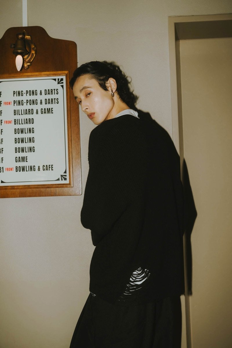 shirt docking damage cardigan(unisex)/2color - KNUTH MARF