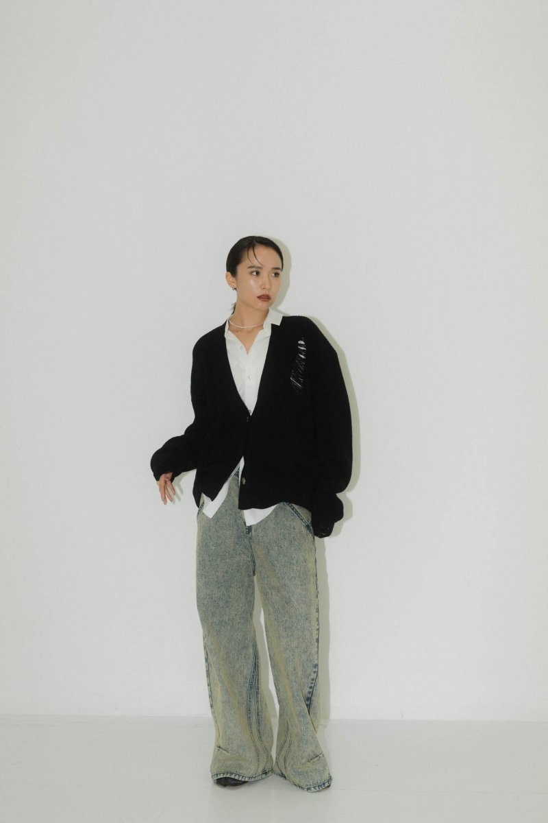 shirt docking damage cardigan(unisex)/2color - KNUTH MARF