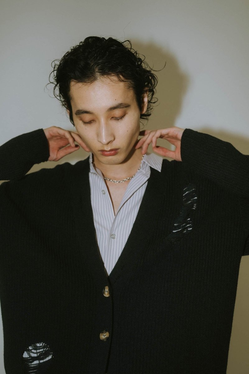 shirt docking damage cardigan(unisex)/2color - KNUTH MARF