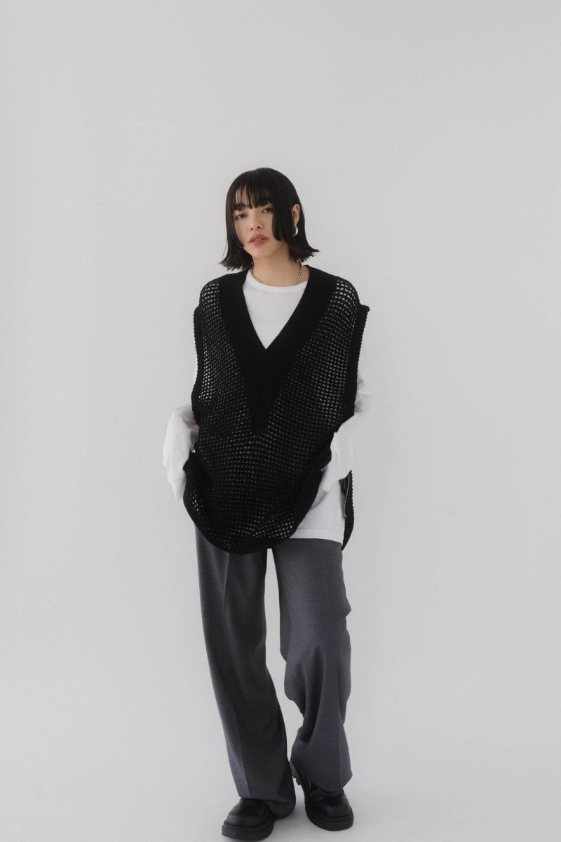 side zip knit vest(unisex)/2color - KNUTH MARF