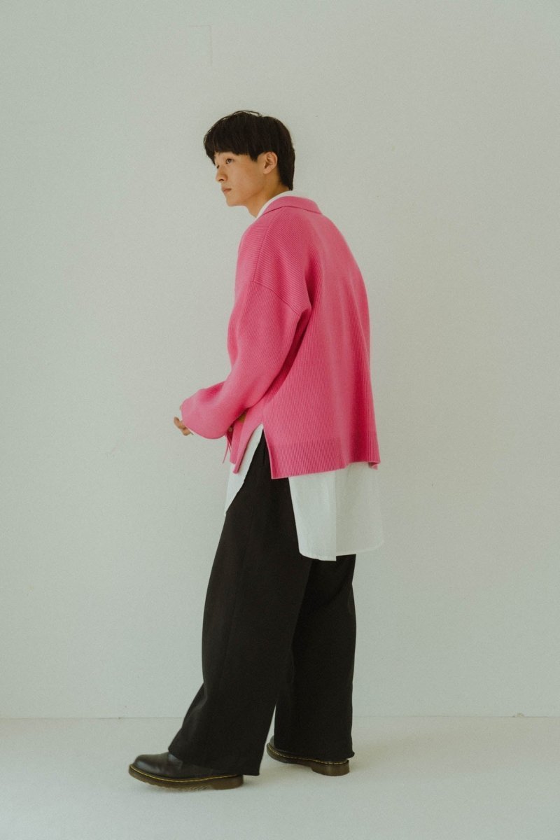 slit neck loose knit (unisex)/4color - KNUTH MARF