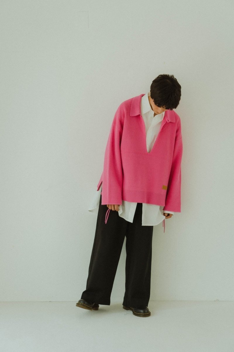 slit neck loose knit (unisex)/4color - KNUTH MARF