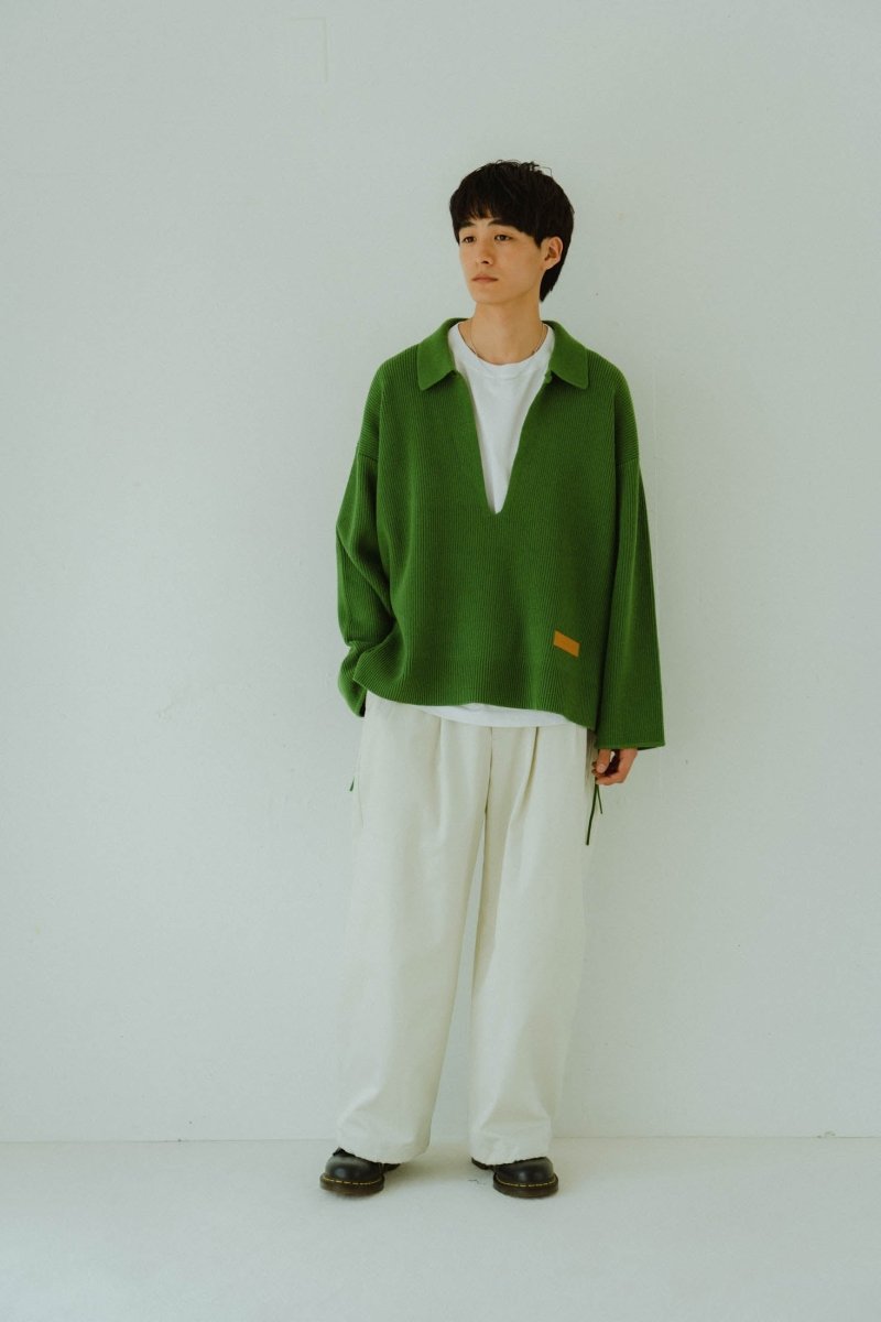 slit neck loose knit (unisex)/4color - KNUTH MARF