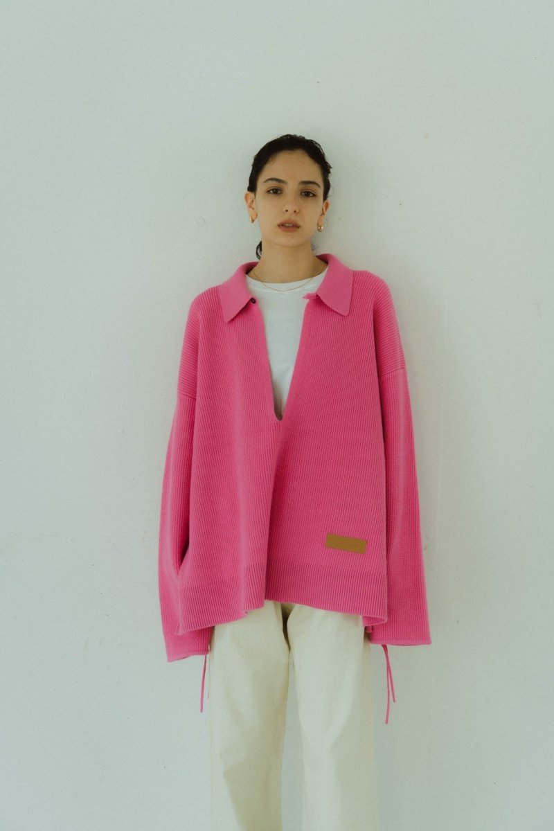 slit neck loose knit (unisex)/4color - KNUTH MARF