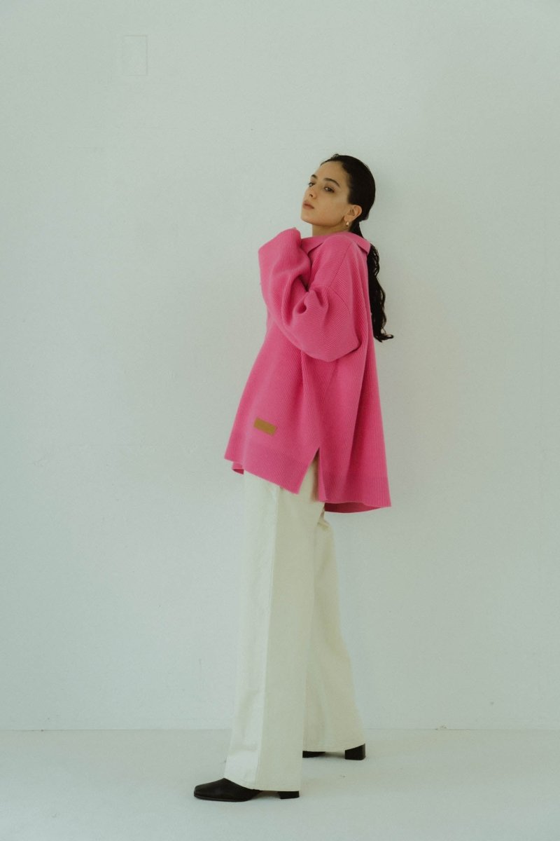 slit neck loose knit (unisex)/4color - KNUTH MARF
